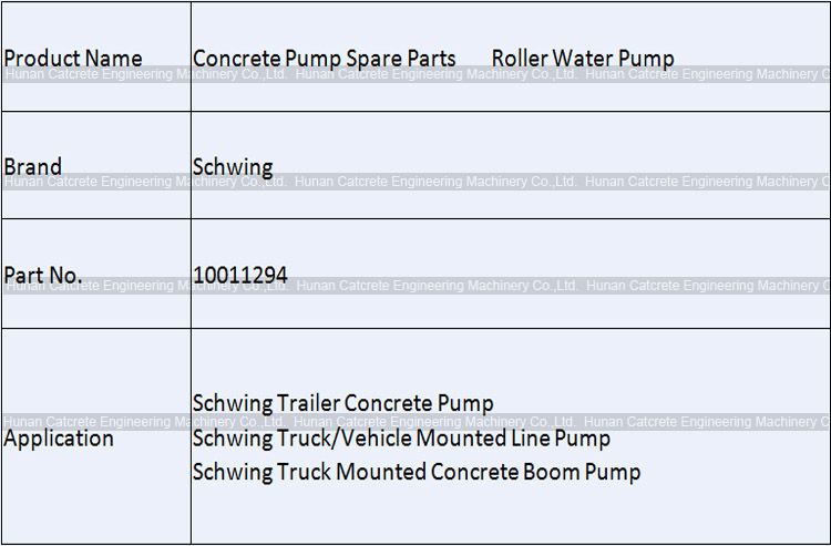 Schwing Concrete Pump Roller Water Pump 7560 C-KMT 10011294