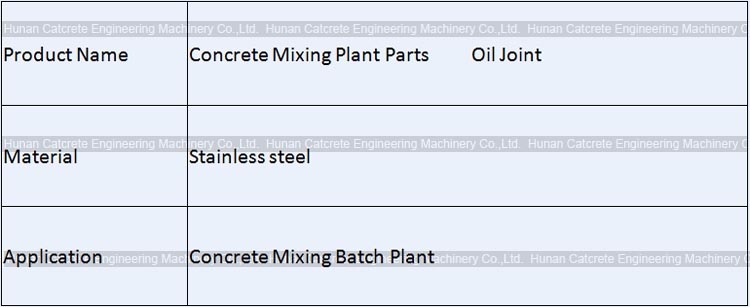 SANY Zoomlion XCMG CRCC Concrete Mixing Plant Spare Parts Oil Joint