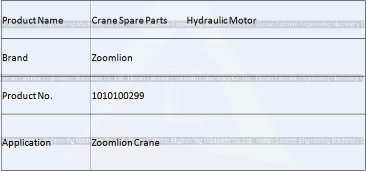 Zoomlion Crane Parts Hydraulic Motor 1010100299