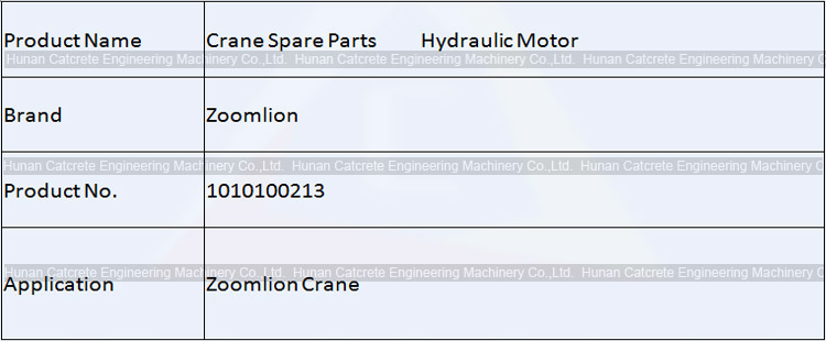 Zoomlion Crane Spare Parts Hydraulic Motor 1010100213