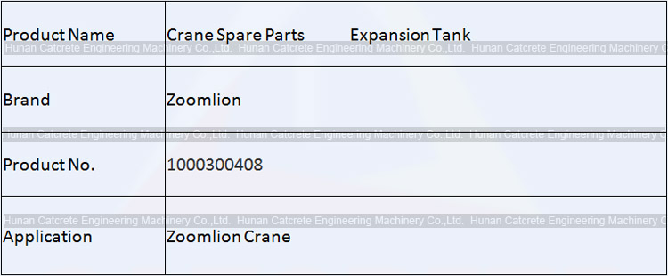 Zoomlion Crane Spare Parts Expansion Tank 1000300408