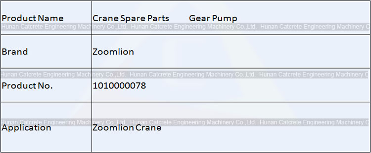 Zoomlion Crane Spare Parts Double Gear Pump 1010000078