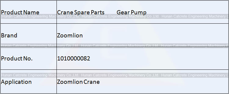 Zoomlion Crane Spare Parts 4 Joint Gear Pump 1010000082