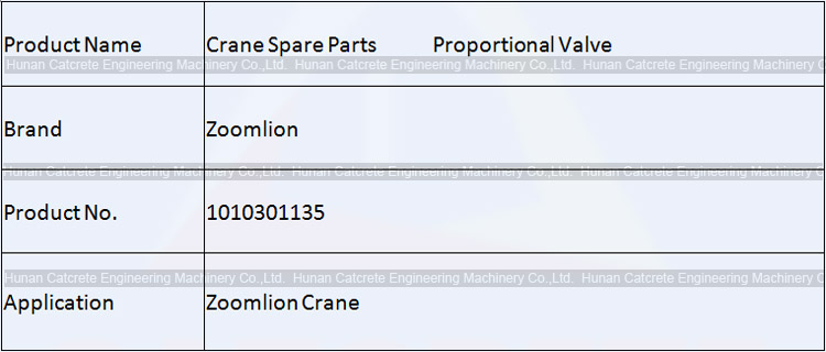 Zoomlion Crane Spare Parts Proportional Valve 1010301135