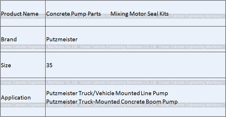 Putzmeister Concrete Pump Mixing Motor Seal Kits 35