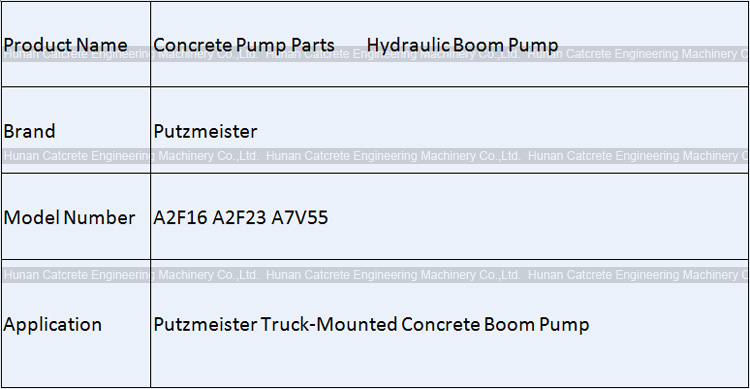 Putzmeister Concrete Pump Hydraulic Boom Pump Banana Pump A2F16 A2F23 A7V55