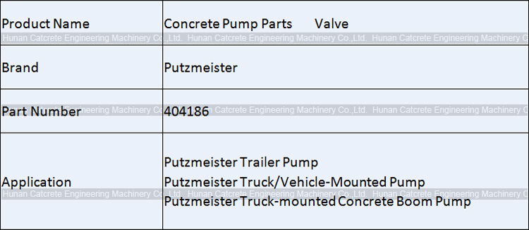 Genuine Putzmeister Concrete Pump Valve 404186