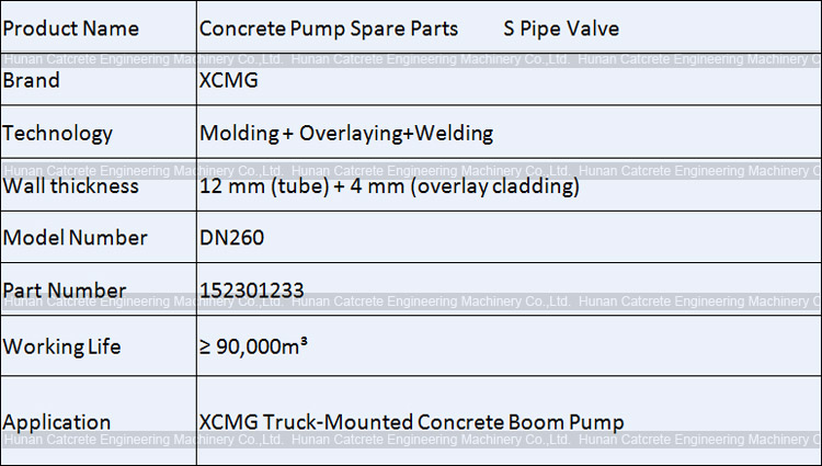 XCMG Concrete Pump Parts S Tube Valve Pipe DN200 DN230 DN260 152301233