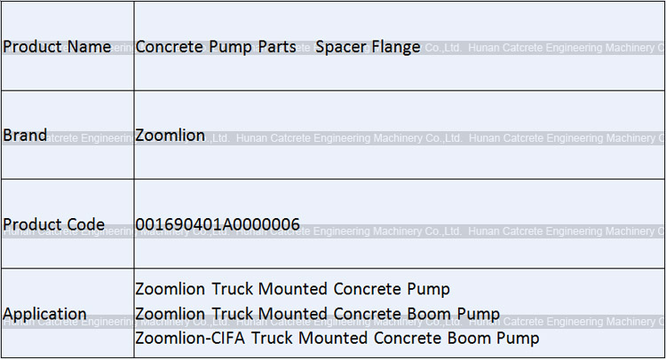 Zoomlion Concrete Pump Spare Parts Spacer Flange 001690401A0000006