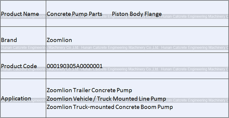 Zoomlion Concrete Pump Truck Piston Body Flange 000190305A0000001