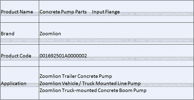 Zoomlion Truck-mounted Concrete Pump Input Flange 001692501A0000002